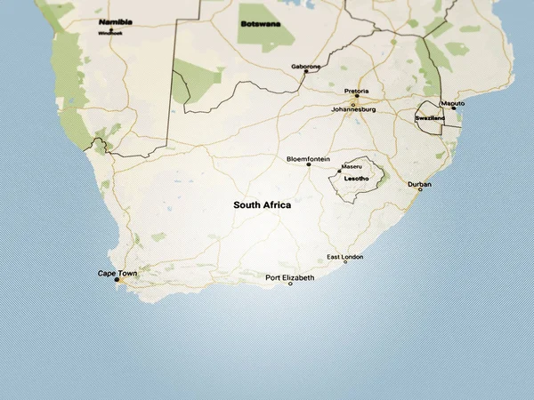 Farbige Karte Des Südafrikanischen Kontinents — Stockfoto