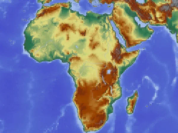 Farbige Landkarte Von Afrika — Stockfoto
