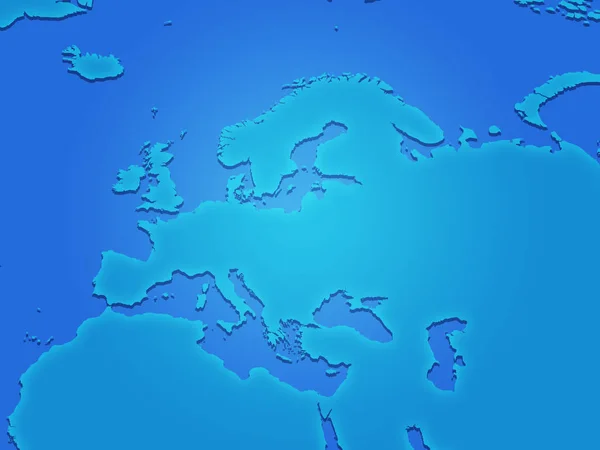 Einfache Farbige Europakarte — Stockfoto