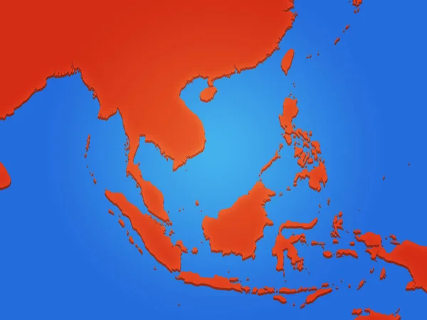 Prosta Kolorowa Mapa Morza — Zdjęcie stockowe