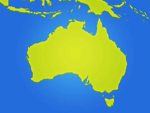 Mappa Colorata Semplice Dell Australia — Foto Stock