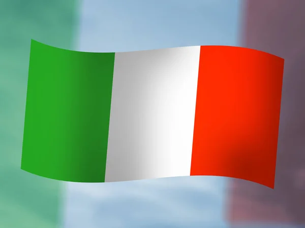 Italië Vlag Boven Eenvoudige Stock Image — Stockfoto