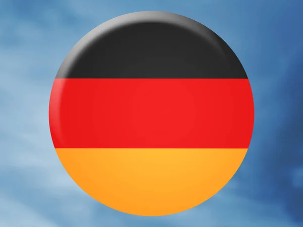 Německá Vlajka Nad Jednoduchým Stock Fotka — Stock fotografie
