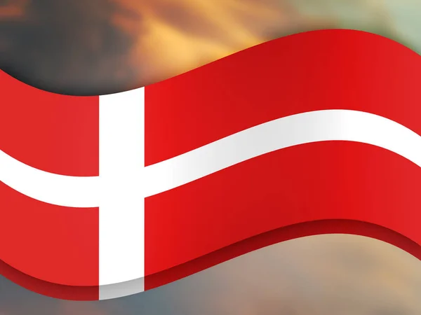 Denmark Flag Simple Stock Image — Stock Photo, Image