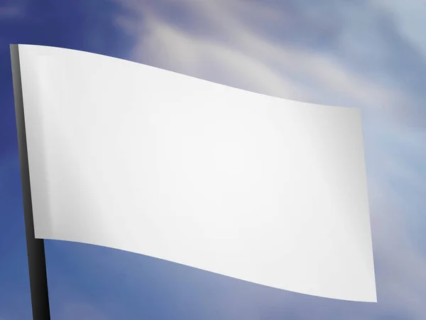 Valkoinen Lippu Yläpuolella Yksinkertainen Varastossa Kuva — kuvapankkivalokuva