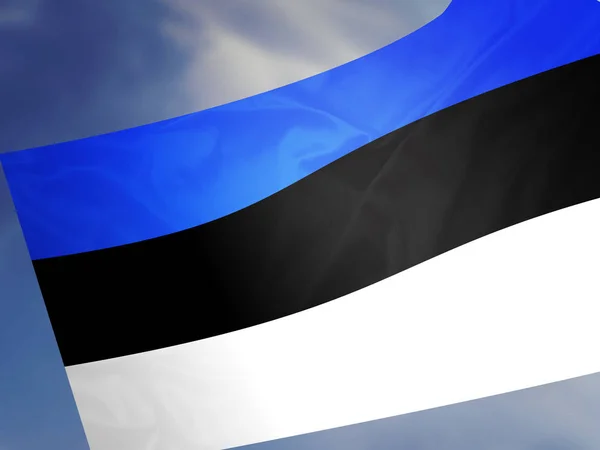 Estonya Bayrağı Basit Stok Resminin Üzerinde — Stok fotoğraf