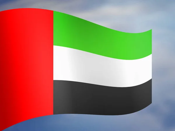 Verenigde Arabische Emiraten Vlag Boven Eenvoudige Stock Image — Stockfoto