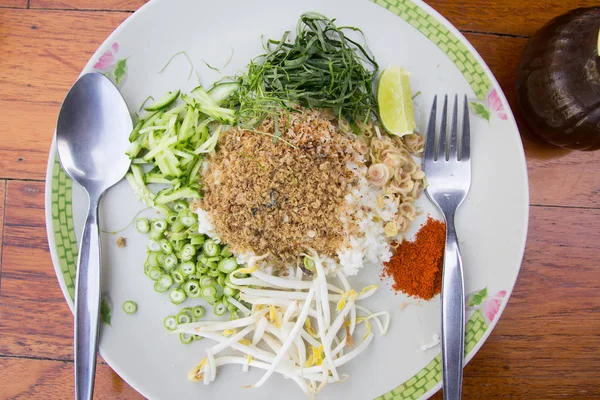 Rijst Gemengd Met Groente Thais Eten — Stockfoto