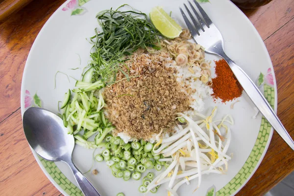 Arroz Mezclado Con Verduras Comida Tailandesa — Foto de Stock