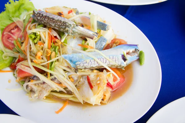 Ensalada Papaya Con Cangrejo Comida Tailandesa — Foto de Stock