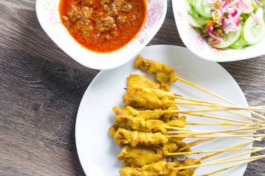 Otlar, soslu domuz eti kızartma Tayland Gıda