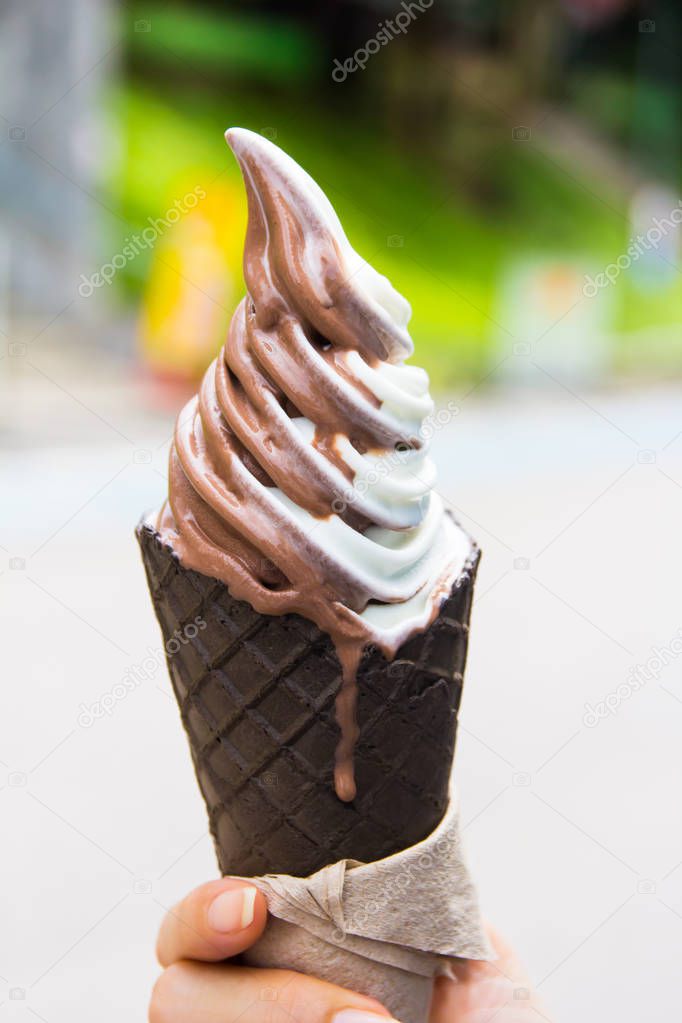  Close up ice cream cone