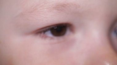 küçük çocuk yakın koyu kahverengi göz