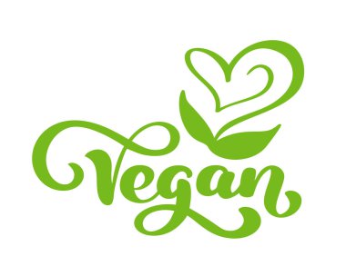 Vegan vektör çizim logo, gıda tasarım. Restoran, Cafe ham menü için yazı el yazısı. Öğe etiketleri, logolar, rozetleri, Etiketler ve simgeler için. Kaligrafi ve tipografik koleksiyonu
