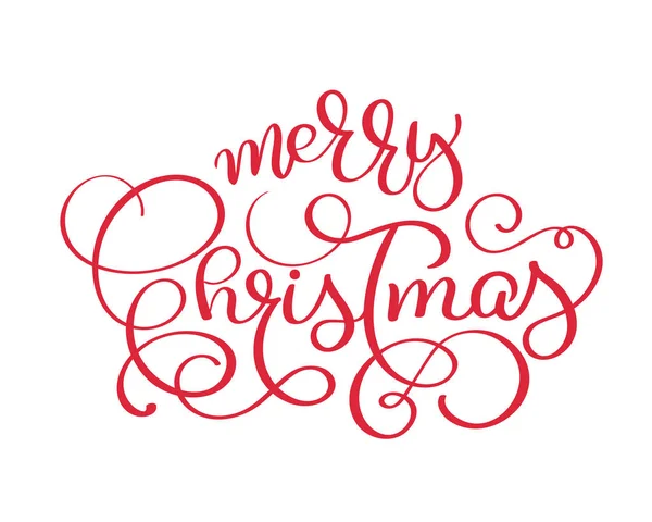 Merry Christmas Czerwony Wektor Vintage Tekstu Kaligraficzna Napis Projekt Szablonu — Wektor stockowy