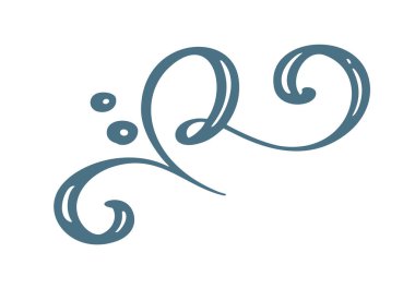 El çizilen çiçek kış Noel tasarım öğeleri İskandinav tarzı retro tasarımı için beyaz arka plan üzerinde izole. Vektör hat ve resim yazı