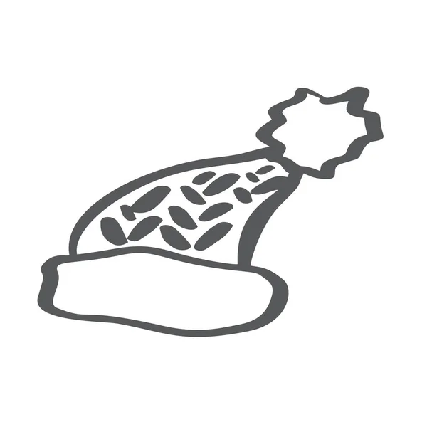 Зимовий Капелюх Лінійною Іконою Пола Тонка Лінія Ілюстрації Символ Контуру — стоковий вектор