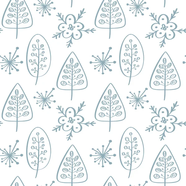 Patrón sin costuras vector de Navidad en estilo escandinavo. Mejor para almohada, diseño de tipografía, cortinas — Vector de stock