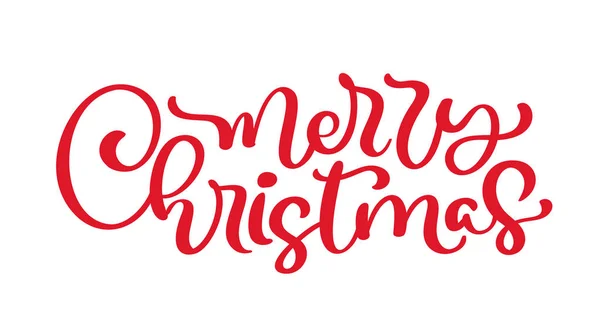 Χαρούμενα Χριστούγεννα κόκκινο vintage καλλιγραφία γράμματα vector κείμενο. Απομονωμένη φράση για τέχνη πρότυπο σχεδιασμού λίστα σελίδα, web, ευχετήρια κάρτα, κοροϊδεύω στυλ φυλλάδιο, αφίσα — Διανυσματικό Αρχείο