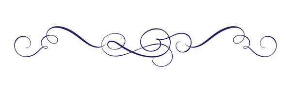 Vector Hand Drawn Calligraphic Spring Flourish Design Elements (dalam bahasa Inggris). Dekorasi gaya cahaya bunga untuk web, pernikahan dan cetak. Terisolasi pada latar belakang putih Kaligrafi dan huruf ilustrasi - Stok Vektor