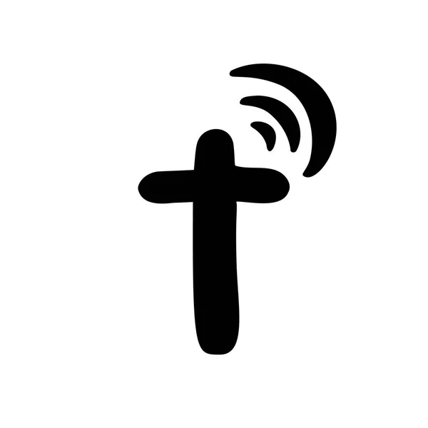 Vektorové ilustrace Christian loga. Znak s konceptem kříž s náboženské Společenství života. Designový prvek pro plakát, logo, odznak, znamení — Stockový vektor