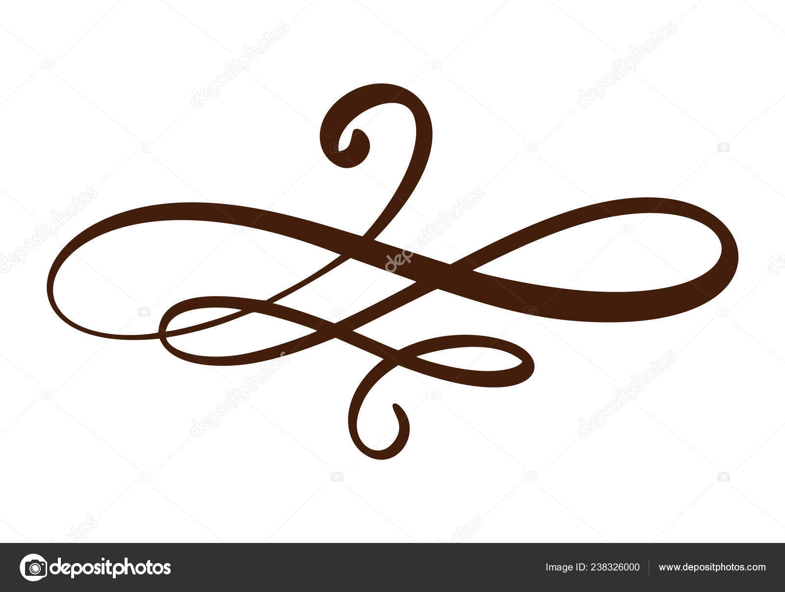 Vector Vintage Line Elegant Divider Separator Swirl Decorative