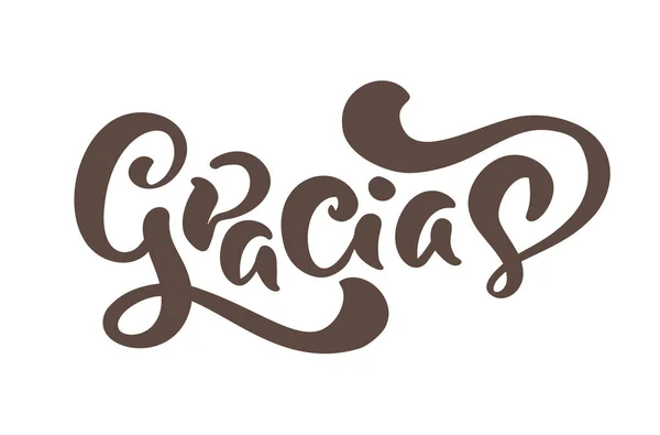 Gracias Texto Vectorial Español Gracias Letras Caligrafía Vector Ilustración Elemento — Vector de stock