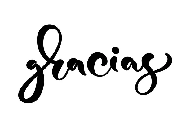 Gracias Vector Szöveg Spanyol Köszönöm Betűkkel Feliratozás Kalligráfia Vektor Illusztráció — Stock Vector