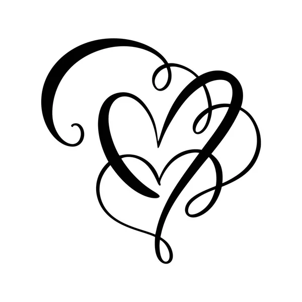 Signo de amor del corazón Ilustración vectorial. Símbolo romántico vinculado, unirse, pasión y boda. Diseño plano elemento de día de San Valentín. Plantilla para camiseta, tarjeta, póster — Archivo Imágenes Vectoriales