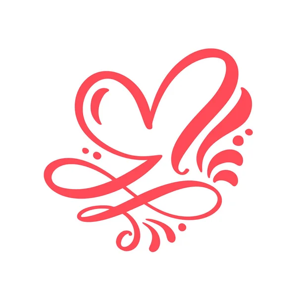 Cœur signe d'amour Illustration vectorielle. Symbole romantique lié, joindre, passion et mariage. Conception élément plat de la Saint-Valentin. Modèle pour t-shirt, carte, affiche — Image vectorielle