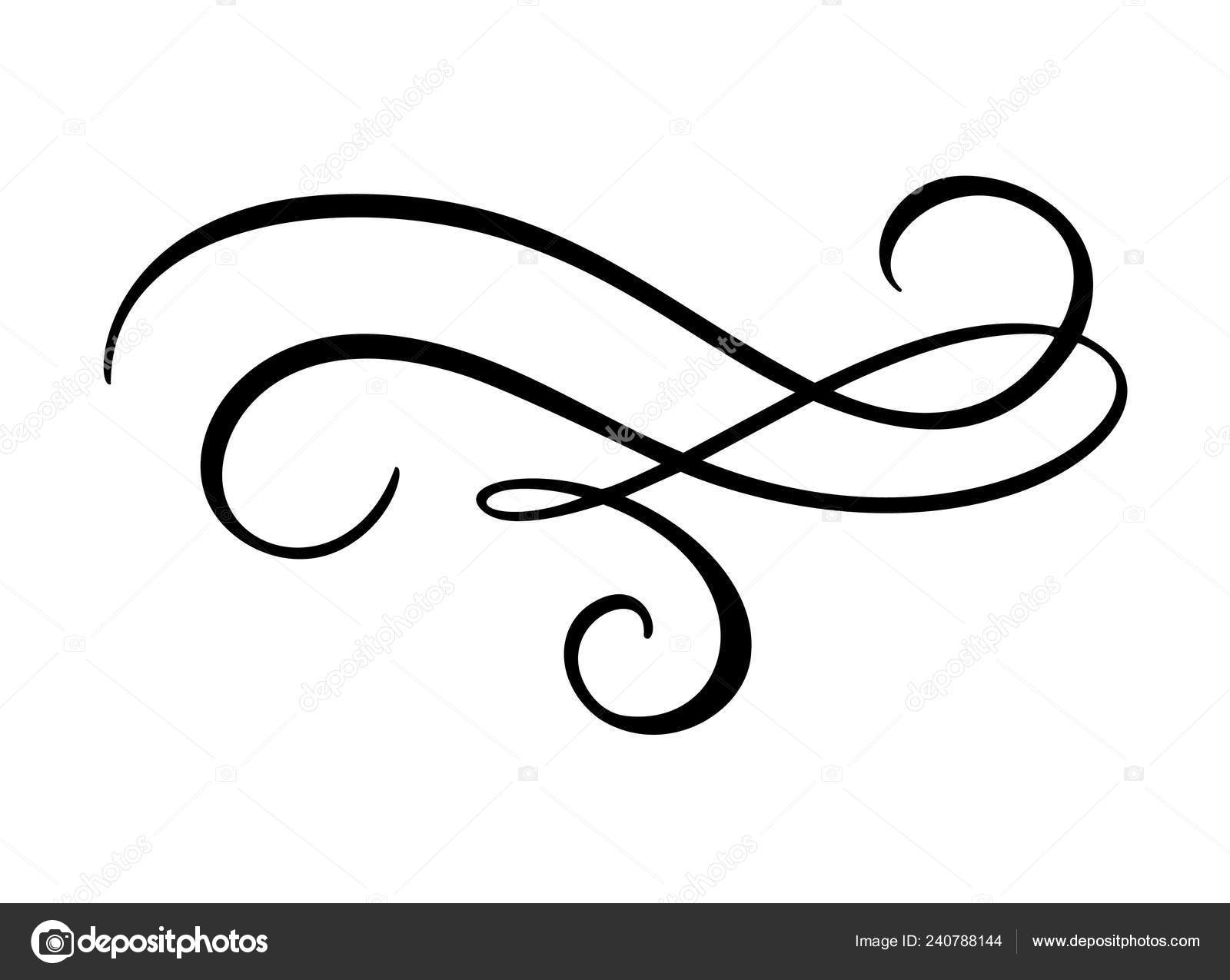 Vector vintage line elegant dividers and separators, swirls and ...