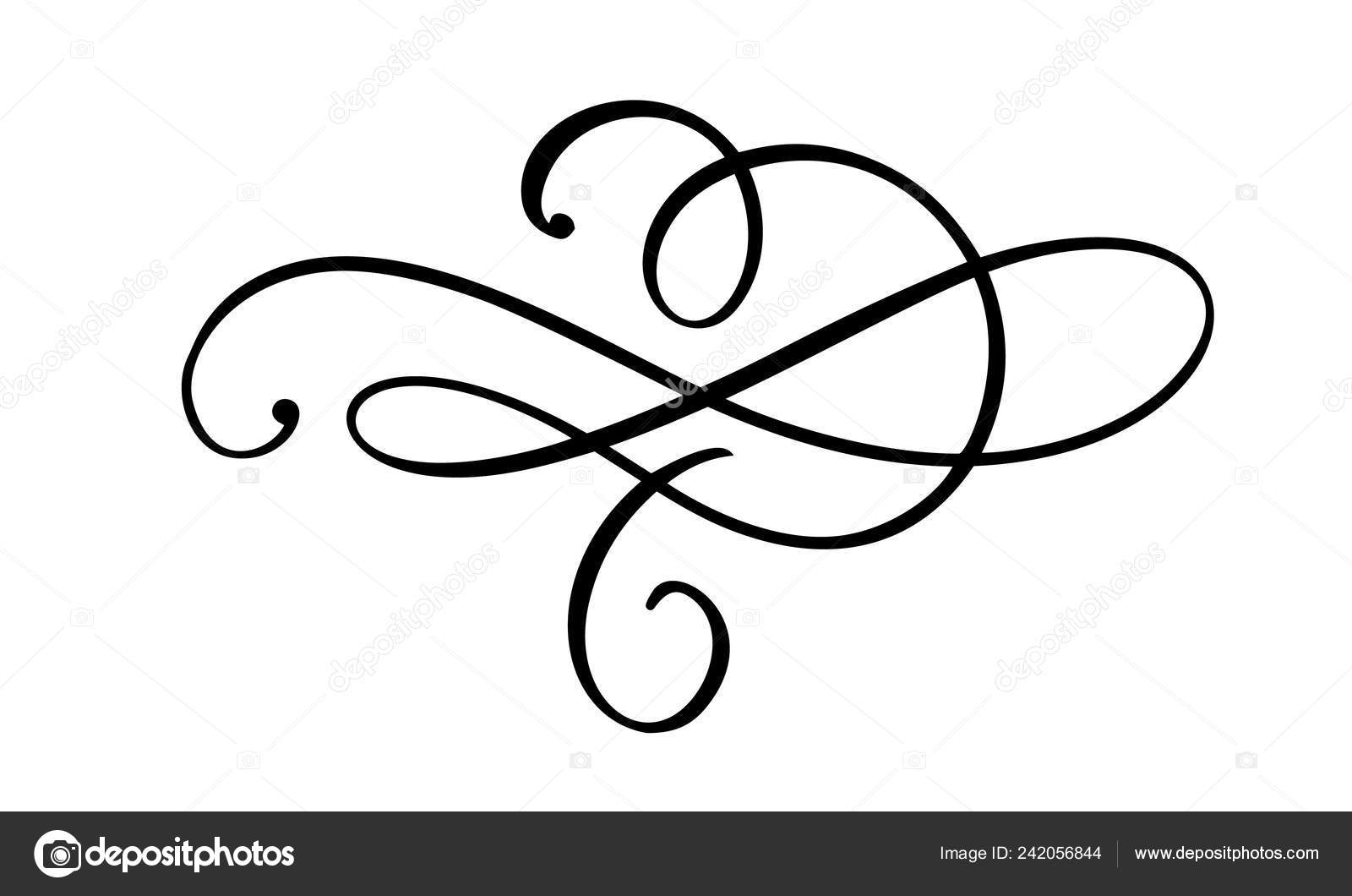 Vector vintage elegant divider or separator, swirl or corner decorative  ornament. Floral line filigree design element. Flourish curl for invitation  or menu page illustration Stock Vector by ©timonko 242056844, image size:1600x1060