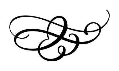 Vintage zarif bölücü veya ayırıcı, girdap veya köşe dekoratif süs vektör. Çiçek line telkari tasarım öğesi. Güzelleşmek için daveti veya menü sayfası illüstrasyon kıvırmak