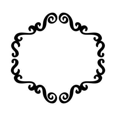 Vintage vektör çerçeve güzelleşmek. Girdap illüstrasyon metin, tebrik kartı, düğün davetiyesi, kitap için. Elle çizilmiş şirin izole kenarlık.