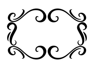 Vintage vektör çerçeve güzelleşmek. Girdap illüstrasyon metin, tebrik kartı, düğün davetiyesi, kitap için. Elle çizilmiş şirin izole kenarlık