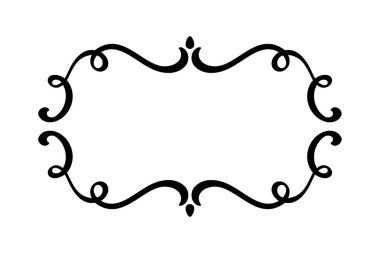 Vintage vektör çerçeve güzelleşmek. Girdap illüstrasyon metin, tebrik kartı, düğün davetiyesi, kitap için. Elle çizilmiş şirin izole kenarlık