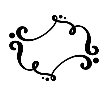 Vintage vektör çerçeve güzelleşmek. Girdap illüstrasyon metin, tebrik kartı, düğün davetiyesi, kitap için. Elle çizilmiş şirin izole kenarlık