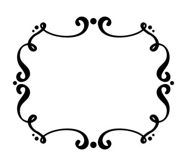 Vintage vektör çerçeve güzelleşmek. Girdap illüstrasyon metin, tebrik kartı, düğün davetiyesi, kitap için. Elle çizilmiş şirin izole kenarlık