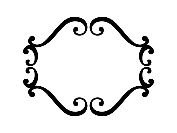 Flourish Vintage vector frame. Swirl illustration for text, greeting card, wedding invitation, book. Hand drawn cute isolated border — Stock Vector