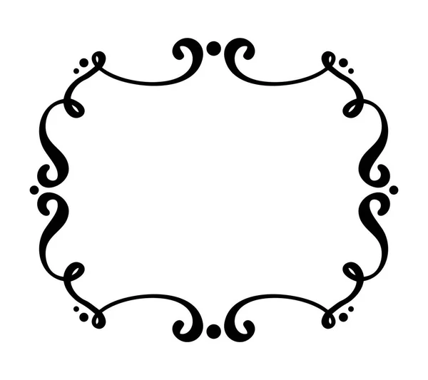Flourish Vintage vector frame. Swirl illustration for text, greeting card, wedding invitation, book. Hand drawn cute isolated border — Stock Vector