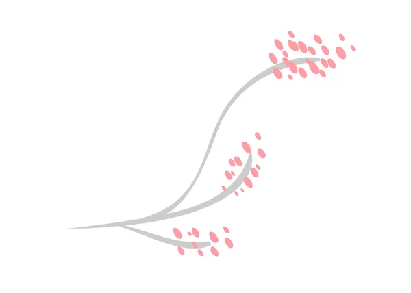 Söt vektor isolerade blomma på vit bakgrund. Våren hand dras karaktär illustration platt design. För gratulationskort, print, barnbok — Stock vektor