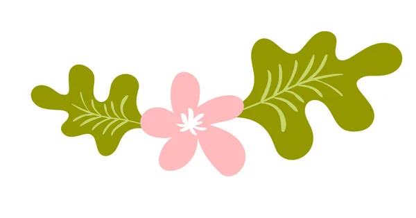 Niedlichen Vektor isolierte Blume auf weißem Hintergrund. Frühling handgezeichnete Natur Illustration flaches Design. für Grußkarte, Druck, Kinderbuch — Stockvektor