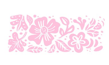 Yaz İskandinav süs vektör çiçek tropikal buket kompozisyon tasarımı için. Renk öğelerini yazdırma, tebrik kartı için. Beyaz arka plan üzerinde izole illüstrasyon