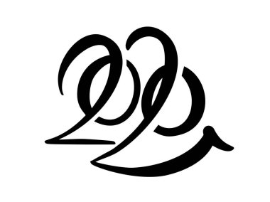 El hat siyah numara metin 2020 yazı vektör çekilmiş. Mutlu yeni yıl tebrik kartı. Vintage Christmas illüstrasyon tasarımı