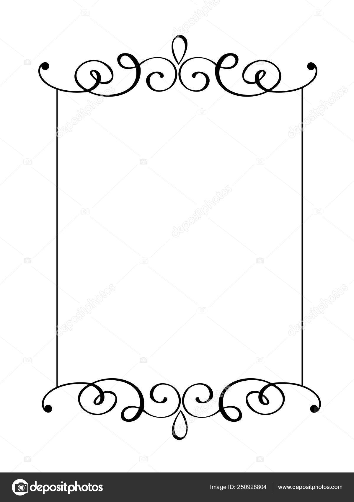 Vintage vector decorative hand drawn frame and borders. Design illustration  for book, greeting card, wedding, print, menu Stock Vector by ©timonko  250928804, image size:1199x1700