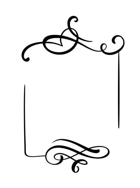 Decorativo dibujado a mano vintage vector marco y bordes. Ilustración de diseño para libro, tarjeta de felicitación, boda, impresión — Vector de stock