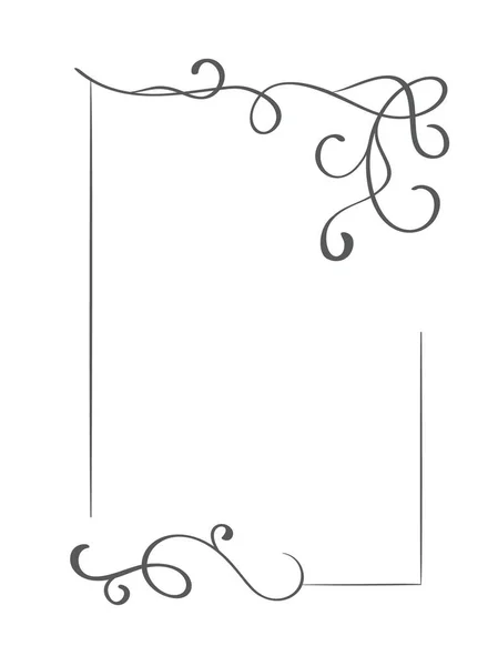 Vintage-Vektor dekorativen handgezeichneten Rahmen und Grenzen. Designillustration für Buch, Grußkarte, Hochzeit, Druck — Stockvektor