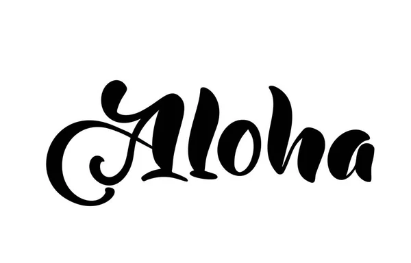 Aloha belettering. Vectorillustratie kalligrafie. Hawaiian handgemaakte tropische exotische t-shirt afbeeldingen. Zomer kleding afdrukontwerp — Stockvector