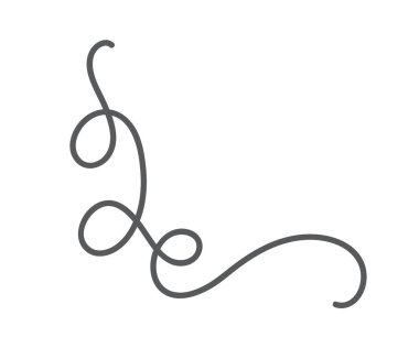 Monoline hat İskandinav halk vektör köşe güzelleşmek. Tasarım köşe öğesi için düğün ve Sevgililer günü, doğum günü tebrik kartı