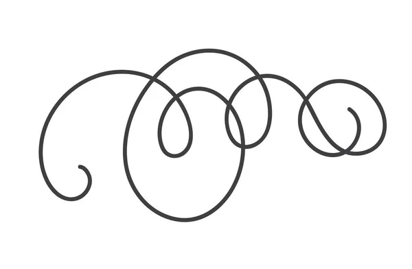 Monoline calligraphy scandinavian folk flourish vector divider. Design symbol element for wedding and Valentines Day, birthday greeting card — Stock Vector